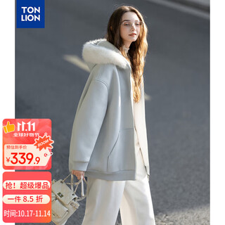 Tonlion 2025 winter women's fur collar imitation suede composite mid-length coat