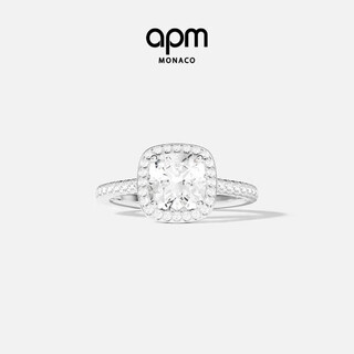 Apm monaco small size square pavé ring for female couple silver exquisite jewelry gift for girlfriend