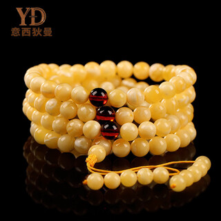 Italian natural russian material white flower beeswax bracelet 108 beads collection grade 7a multi-circle amber bracelet for men and women with certificate, diameter 6+mm, hand circumference 14,15