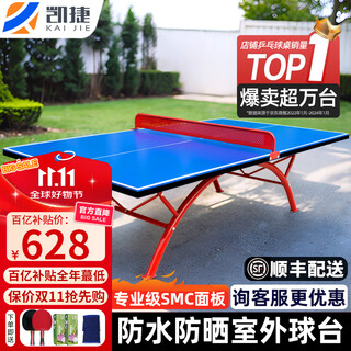 凯捷质造 （KAIJIE）乒乓球桌户外标准防水防晒可折叠移动SMC室外乒乓球台 标准室外乒乓球桌