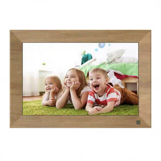智能高清云相框10英寸家用触摸屏远程上传电子相册播放器 10英寸木纹色32G内存