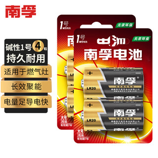 Nanfu no. 1 alkaline battery 4 pieces, large battery, suitable for water heaters/gas stoves/flashlights/electronic keyboards/wall clocks, etc. 2 pieces*2 cards