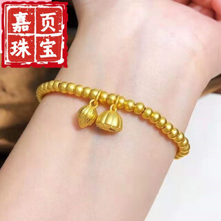 Jiaye new heritage gold bracelet women's 5d hard gold ancient method bracelet 999 pure gold couple transfer bead 1 two worlds bracelet