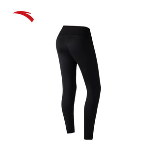 Anta micro-pressure shaping tights women's autumn and winter new style velvet warm butt lifting cycling yoga pilates sports trousers basic black-2 xs (female 155)