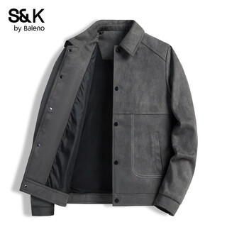 Baleno s&k series tie-dye suede lapel jacket men's autumn and winter new casual versatile loose jacket clothes men's dark gray jd express xl recommended 63-70 kg