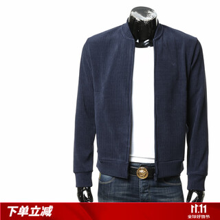 Armani/armani ea embroidered eagle logo men's warm corduroy jacket em001866 af14991 dark blue fb055 m