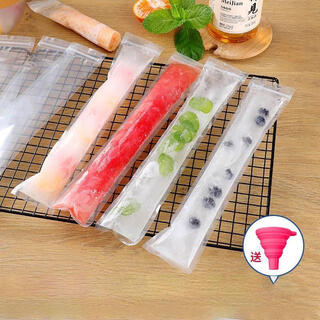 Disposable popsicle ice bag old tree crushed popsicle ice bag mold food grade ice cream popsicle ziplock bag 600 pieces thickened food grade delivery funnel