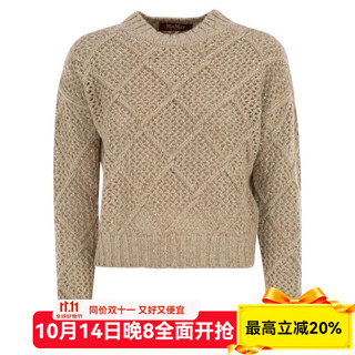 Max mara women's sweater, warm, breathable and sequined autumn and winter daily knitted simple, versatile and fashionable top, pink one size fits all |