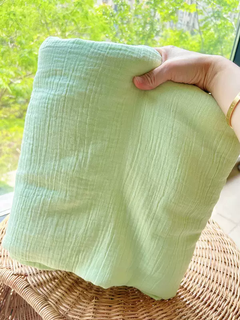 Yusenyi class a maternal and infant grade super soft cotton wrinkled gauze sheet baby blue pure cotton double layer gauze quilt cover sheet bed green double layer cotton wrinkled gauze class a infant standard 1-single sheet 160x230cm suitable for 0.9/1