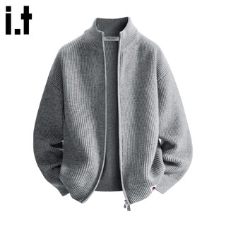 Chocoolate it men's cardigan sweater jacket men's autumn and winter lazy sweater outer wear men's zipper wool autumn wear worsted gray 2xl recommended 160-180jin jin equals 0.5 kg