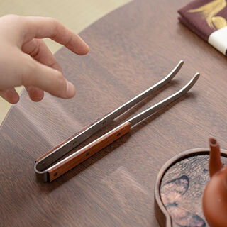Sanqihu rosewood stainless steel tea clip tea cup clip tweezers tea ceremony kung fu tea set accessories ebony solid wood tea clip ebony stainless steel tea clip copper wood tea clip
