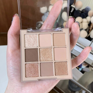 粉嫩公主 柔幻九色眼影盘大地色细腻不飞粉珠光哑光闪粉平价初学者化妆品 T-九宫格眼影盘