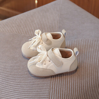 Terranis' same-quality autumn baby toddler shoes for girls aged 0 to 1-2 years old, birkenstock shoes, sports moral training shoes, non-slip soft soles, beige 17, inner length 12.5cm
