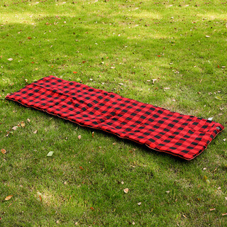 Spring, summer and autumn outdoor heated sleeping bag blanket travel camping blanket outdoor children and adults modern simple style plus red and black plaid single 198*66