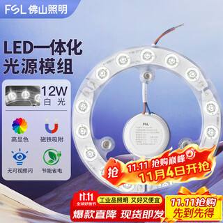 Fsl foshan lighting led ceiling lamp lamp panel light source module modified version wick 12w white light magnetic suction without punching