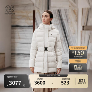 KOLON SPORT/可隆户外羽绒服 女士防风防泼水中量鹅绒夹克 LKDJ5WTT44-CR 奶油白 M 165/88A