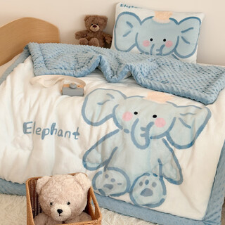 Guhe children's blanket kindergarten nap winter thickened doudou winter quilt core 2025 new spring and autumn quilt baby small cover blanket elephant category a maternal and infant grade high weight milk bean down quilt 150cm*200cm spring and autumn quilt - about 3jin jin equals 0.5kg