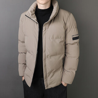 Guweimu hangzhou four seasons green cotton clothes men's winter korean style trendy, handsome and versatile thickened warm stand collar jinjiang jacket 005 khaki one size 85-100jin jin is equal to 0.5 kg