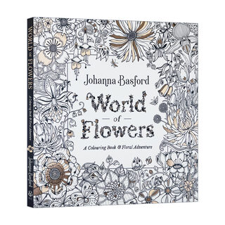秘密花园 花卉的世界 英文原版 World of Flowers 创意涂色书 英文版 Basford, Johanna