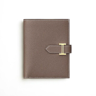 Hermès bearn short wallet calfskin buckle cover with hollow h lock gold-plated gift gift pre-sale elephant gray