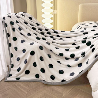 Fantasy milk coral velvet blanket winter velvet small blanket spring and autumn office nap sofa blanket sheets summer white polka dot 100x120cm baby blanket dual-purpose bedding skin friendly and soft