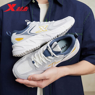 Xtep men's shoes, sports and casual dad shoes, winter warm 2025 new leather mesh non-slip wear-resistant casual shoes for men