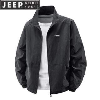 Jeep spirit jeep jacket men's autumn and winter outerwear outdoor velvet sports loose stand-collar jacket casual clothing top black xl (recommended 130-150jin jin equals 0.5kg)