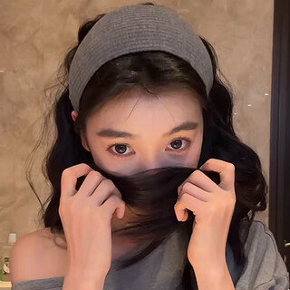 So soul yi mengling's same style gray knitted wide-brimmed hair hoop for women 2025 new headwear high skull hairband headband pressure hairpin gray hair hoop