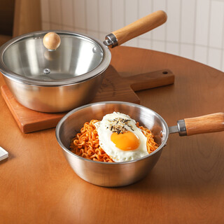 Kawashimaya 316 stainless steel instant noodle bowl with lid for dormitory students with handle korean bibimbap snail noodle bowl 316 stainless steel instant noodle bowl-17cm (with lid)