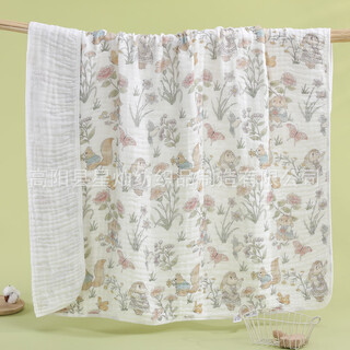 Yusenyi bamboo cotton type a gauze bath towel seersucker 6-layer gauze blanket pure cotton large square towel infant baby bath towel squirrel rabbit 1g 1cm*1cm 0*0