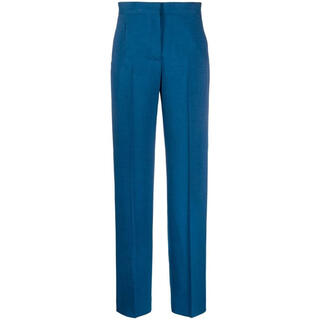 Tory burch pants for women, slim fit, comfortable, easy to care for, breathable, high-waist, invisible buckle, diagonal pockets, line design, business office, blue, one size fits all | 4