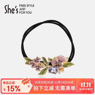 She s qianzi van gogh iris handmade oil-dropped headband gradient flower double-strand rubber band headband birthday gift for girlfriend