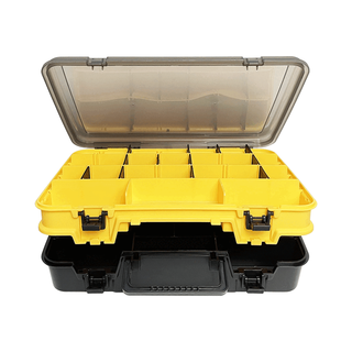 Shantou lincun fishing accessories box, lure box, double-layer multi-functional portable storage box, fishing gear box, medicine box, jewelry hardware tool box, double-layer portable lure box (with 12 partitions)