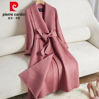 Pierre cardin (pierre cardin) pink double-sided cashmere coat for women 2025 new autumn and winter age-reducing knee-length woolen coat pink. add to favorites and purchase for priority delivery. s recommended 95 jin jin is equal to 0.5 kg or less
