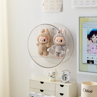 Goto wall-mounted display stand bubble mart macaron labubu wall-mounted display box new product transparent color round wall hanging without punching