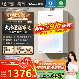 Vanward bailu p6 turbo 210% supercharged state subsidy 15% 16 liters of gas water heater natural gas first level constant temperature energy saving frequency conversion colorful pear white