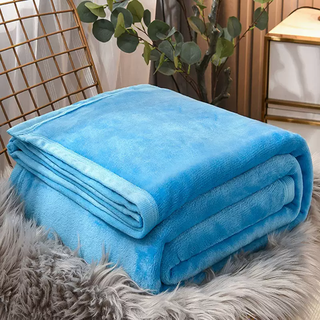 Pupan winter milk velvet bed sheet thickened baby velvet flannel coral velvet dormitory single and double blankets to keep warm sky blue 90x100cm office knees double-sided plus velvet 3 seconds quick heating