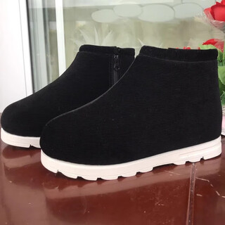 Specialty enshi old cotton shoes home traditional handmade cotton shoes for men and women plus velvet thickened warm shoes corduroy elderly shoes black 42 usually wear 40