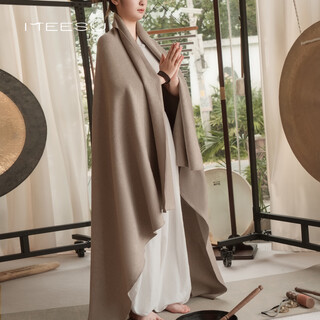 Meesu yoga towel blanket, warm yoga mat, special meditation pilates sitting blanket, nap rest, wool shawl blanket, gray one size