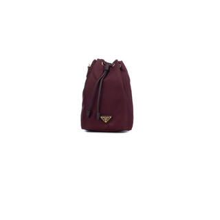 Prada fw25 luxury women's borse a secchiello bucket bag bordeaux one size