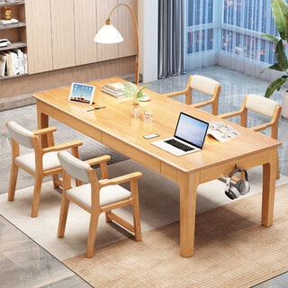 Marku liangpin solid wood desk study computer table long table all solid wood office desk x2025 solid wood color 1.6m