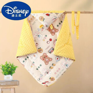 Disney newborn milk cotton thickened baby autumn and winter quilt delivery room spring and autumn jump swaddle baby supplies to prevent cold outing happy bear (super soft bean fleece) one size fits all 450g x (for air-conditioned real estate rooms)