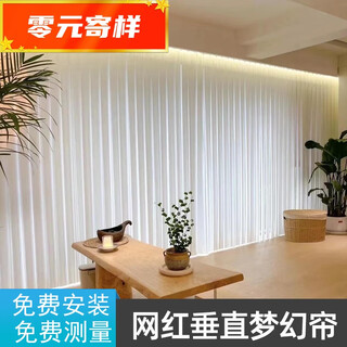 Internet celebrity dream curtain vertical vertical blind curtain living room floor-to-ceiling window blackout white gauze balcony partition window electric ai voice motor including three-meter track package installation 1.0x1.0