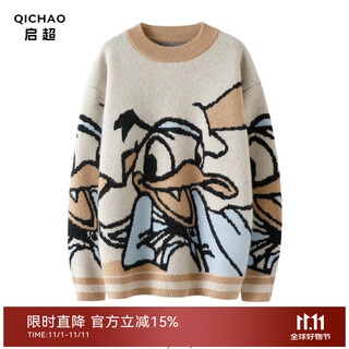 Qichao donald duck thickened 100% pure cashmere sweater women's sweater this issue wang zha winter fashionable sweater women's green velvet original color s