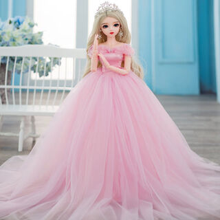 Shantou lincun bjd doll cinderella blue and pink bridal wedding dress style doris kd handmade princess dress cinderella-pink style 60cm suit + five-piece set
