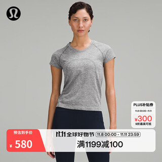 Lululemon丨swiftly tech women's sports short sleeve t-shirt 2.0 *race lw3fqhs slate gray/white s/6