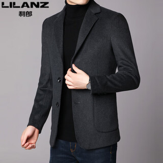 Lilanz men's wool small suit woolen jacket two-button autumn and winter business casual suit slim fit top gray m 170