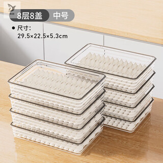 Zhaoran japanese dumpling box 2025 new frozen quick-frozen dumpling preservation box wonton special kitchen dumpling placing tray medium size 8 layers 8 lids can hold 560 dumplings