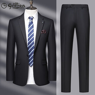 Goldlion g+ goldlion 2025 autumn and winter new men's one button double slit high-end suit suit for men handsome black l 175 recommended 145-155 jin jin equals 0.5 kg