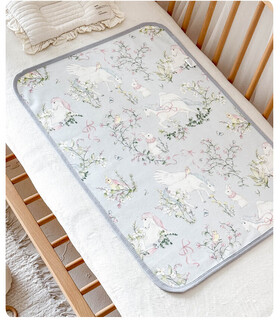 Baby changing pad waterproof and washable pure cotton newborn baby large size sheet breathable aunt pad nursing pad dream garden - skin-friendly combed cotton (recommended to prepare 2-3 for easy replacement and washing) 70x90cm